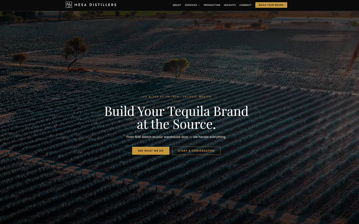 Mesa Distillers homepage