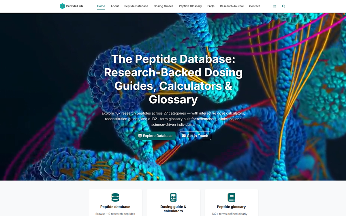 Peptide Hub homepage